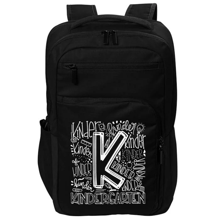 Back To School First Day of School Typography Kindergarten Impact Tech Backpack