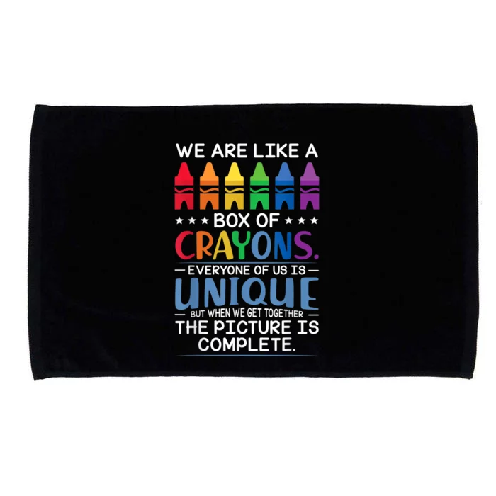 Back To School Teacher We Are Like A Box Of Crayons Microfiber Hand Towel