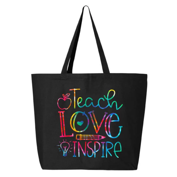 Back To School Teach Love Inspire Teaching Kindness Teacher 25L Jumbo Tote