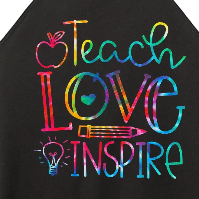 Back To School Teach Love Inspire Teaching Kindness Teacher Women’s Perfect Tri Rocker Tank