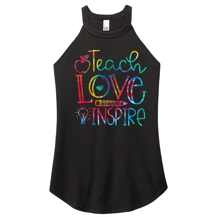 Back To School Teach Love Inspire Teaching Kindness Teacher Women’s Perfect Tri Rocker Tank