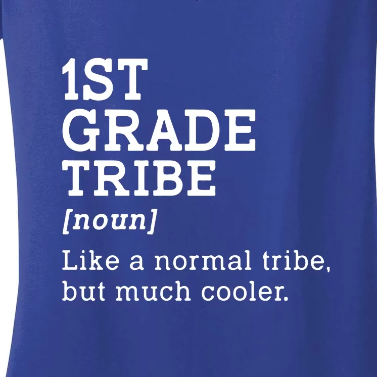 Back To School 1st Grade Tribe Teacher First Grade Team Gift Women's V-Neck T-Shirt