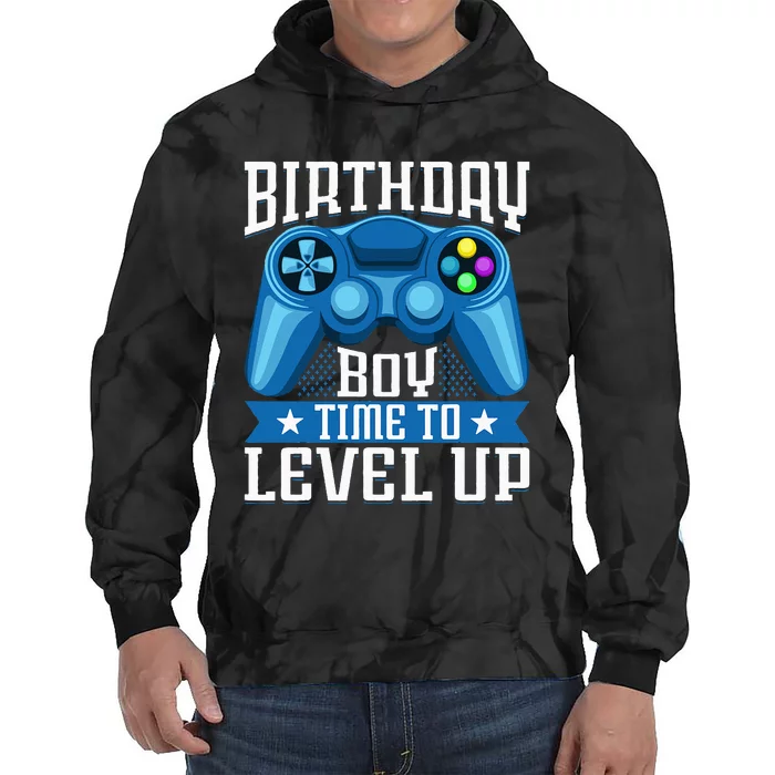 Birthday Time to Level Up Video Game Birthday Gamer Tie Dye Hoodie