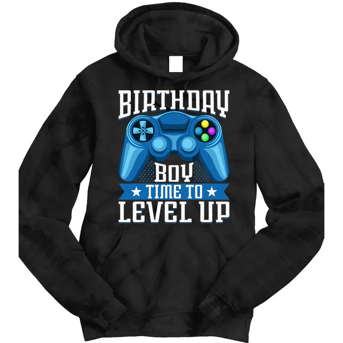 Birthday Time to Level Up Video Game Birthday Gamer Tie Dye Hoodie