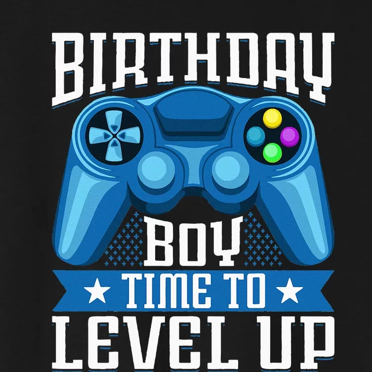 Birthday Time to Level Up Video Game Birthday Gamer Women's Crop Top Tee