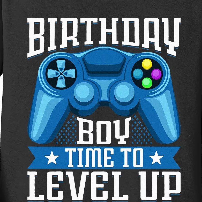 Birthday Time to Level Up Video Game Birthday Gamer Kids Long Sleeve Shirt