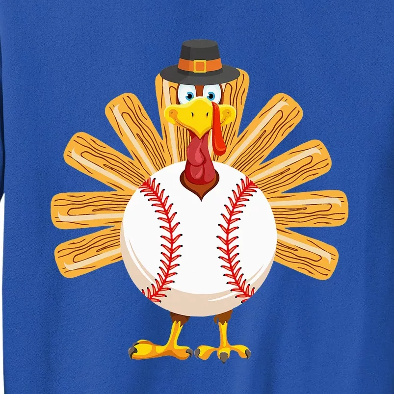 Baseball Turkey Thanksgiving Mom Tall Sweatshirt