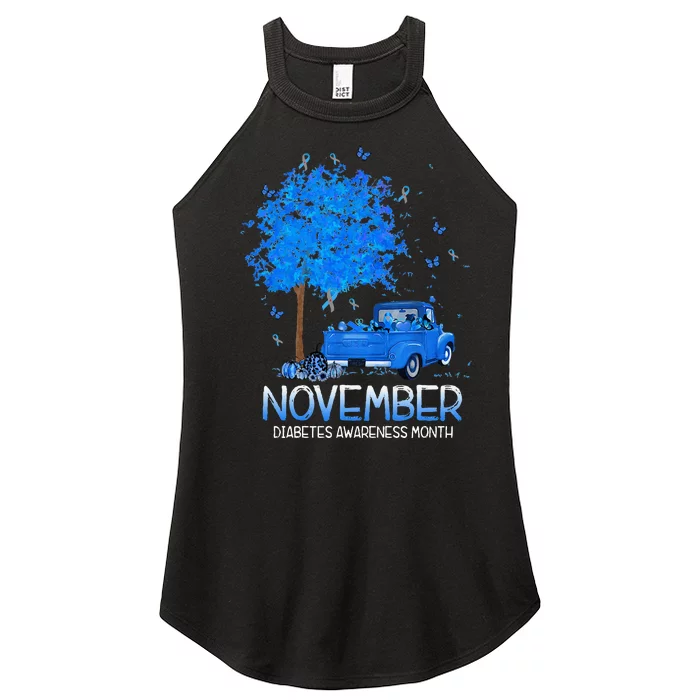 Blue Tree Truck Pumpkin November Diabetes Awareness Month Women’s Perfect Tri Rocker Tank