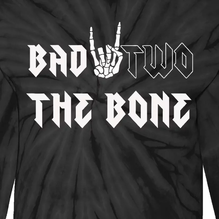 Bad Two The Bone Birthday 2nd 2 Years Old Birthday Boy Girl Tie-Dye Long Sleeve Shirt