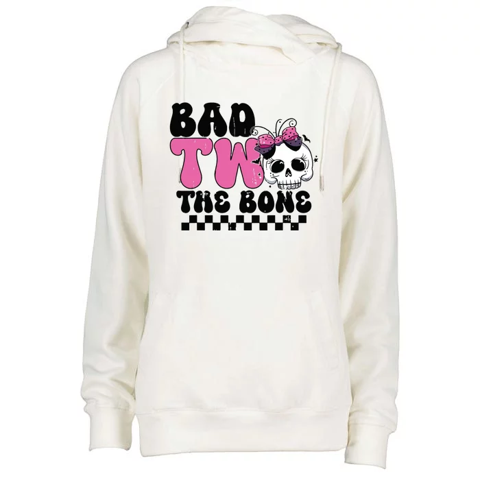 Bad Two The Bone Birthday 2nd Halloween Birthday Womens Funnel Neck Pullover Hood