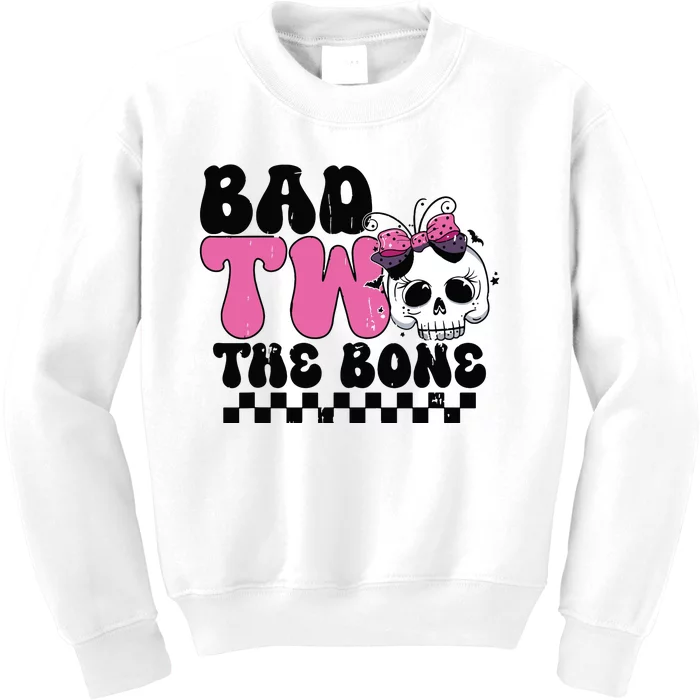 Bad Two The Bone Birthday 2nd Halloween Birthday Kids Sweatshirt