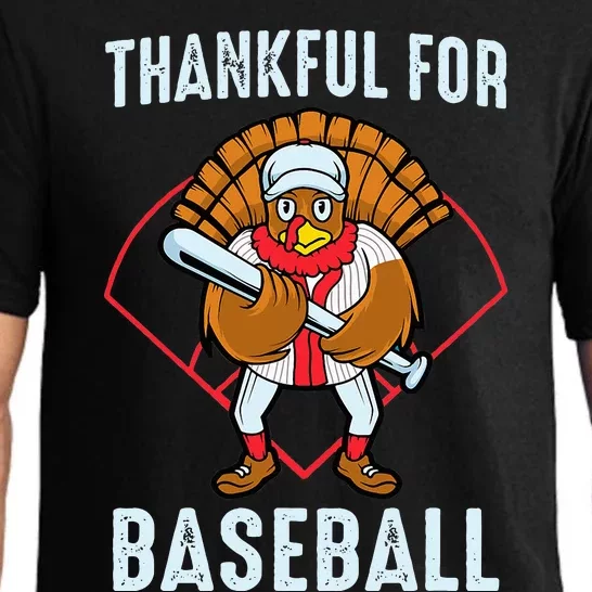 Baseball Turkey Thanksgiving Design Pajama Set