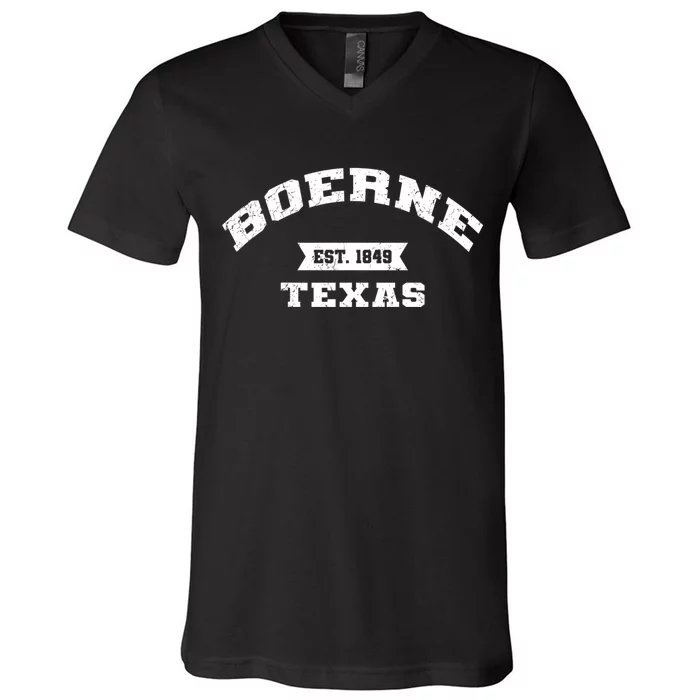 Boerne Texas Tx Vintage Athletic Sports V-Neck T-Shirt