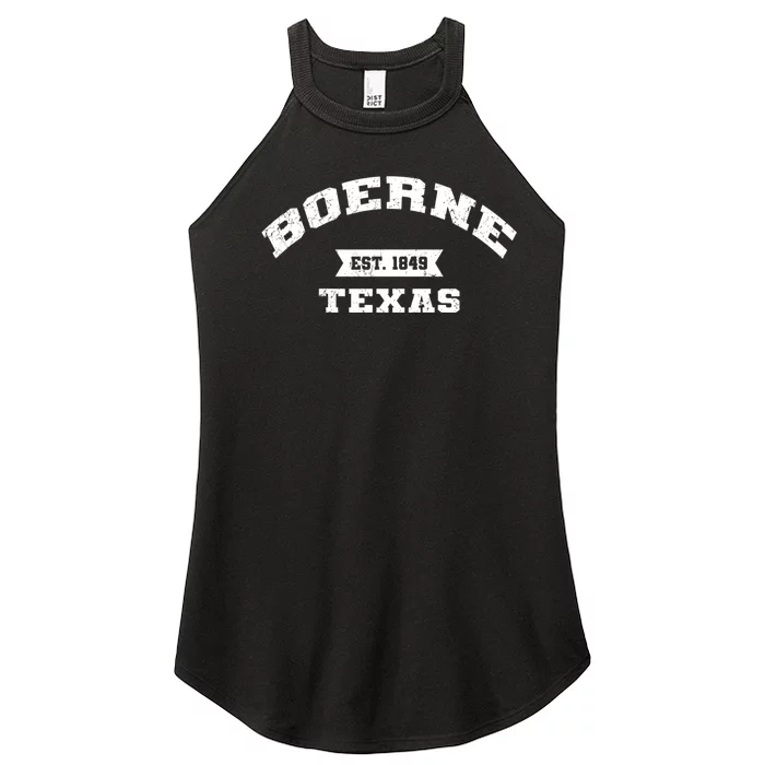 Boerne Texas Tx Vintage Athletic Sports Women’s Perfect Tri Rocker Tank