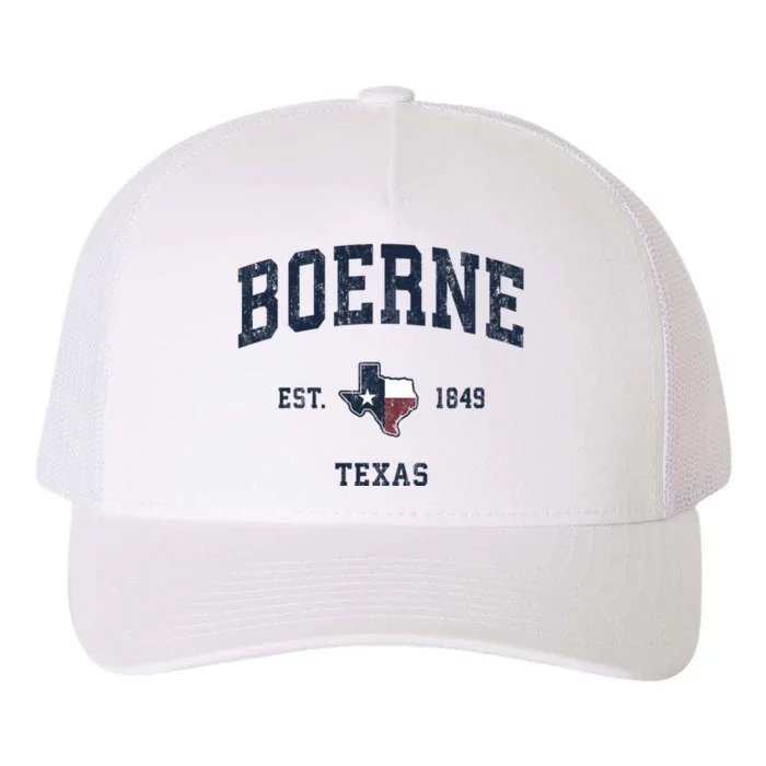 Boerne Texas Tx Vintage State Flag Sports Yupoong Adult 5-Panel Trucker Hat