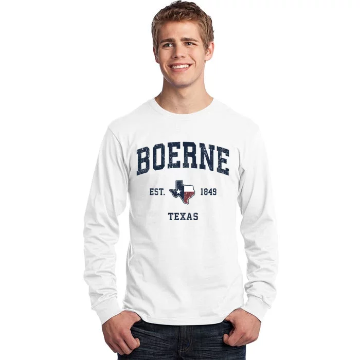 Boerne Texas Tx Vintage State Flag Sports Tall Long Sleeve T-Shirt