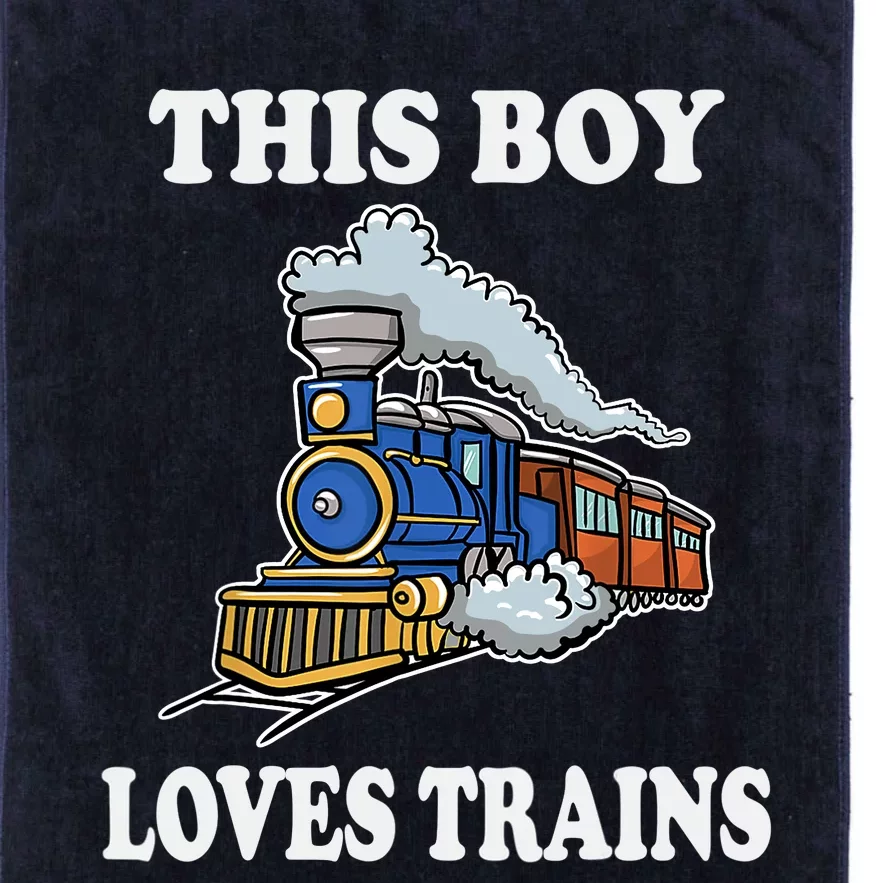 Boy Toddlers This Boy Loves Trains Wagon Lover Gifts Platinum Collection Golf Towel