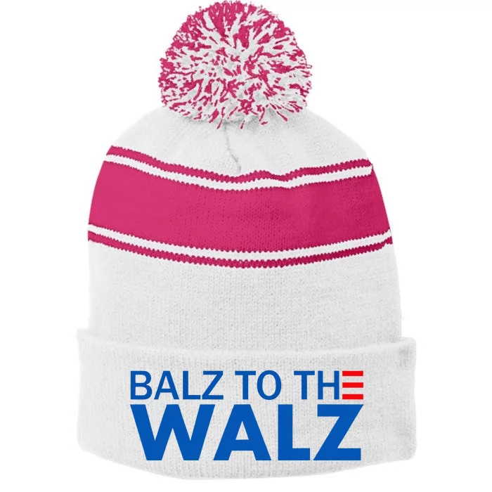 Balz To The Walz Harris Walz 2024 Stripe Pom Pom Beanie