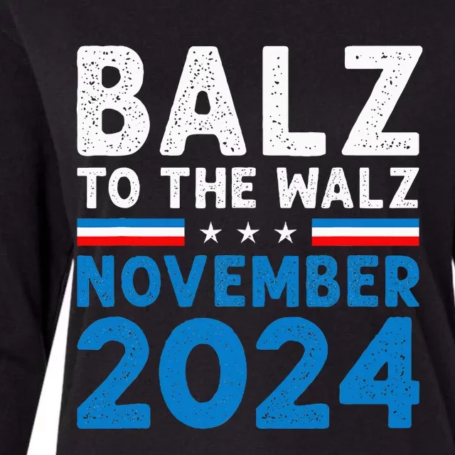 Balz To The Walz Kamala Harris Tim Walz 2024 Womens Cotton Relaxed Long Sleeve T-Shirt