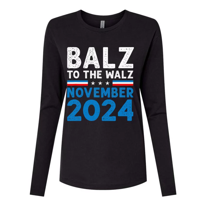 Balz To The Walz Kamala Harris Tim Walz 2024 Womens Cotton Relaxed Long Sleeve T-Shirt