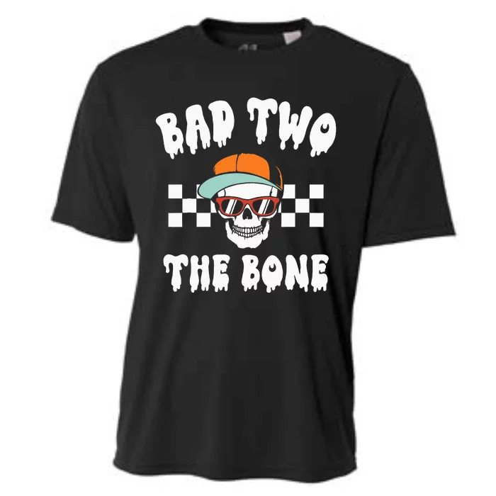 Bad To The Bone Skeleton Halloween Two Birthday Cooling Performance Crew T-Shirt