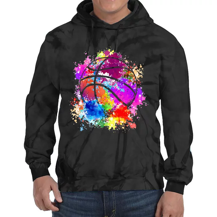 Basketball Teenagers Teens Women Baller Dunking Tie Dye Hoodie