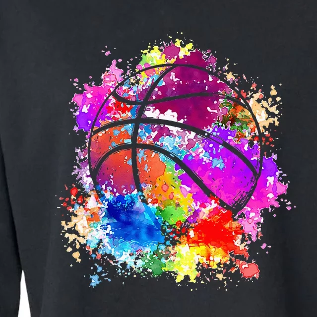 Basketball Teenagers Teens Women Baller Dunking Cropped Pullover Crew