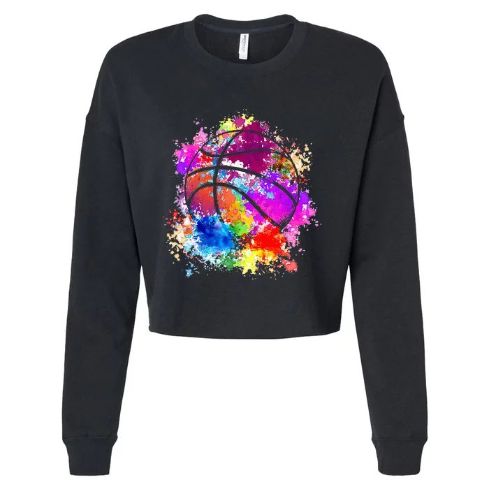 Basketball Teenagers Teens Women Baller Dunking Cropped Pullover Crew