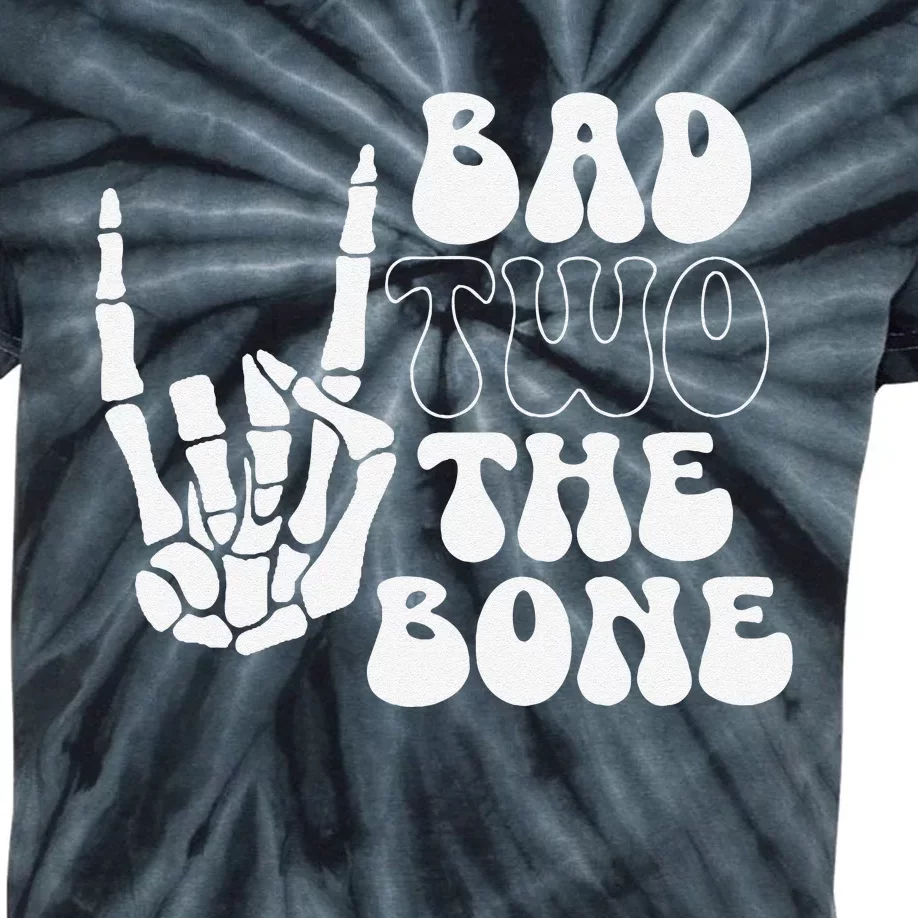 Bad Two The Bone Birthday 2nd 2 Years Old Birthday Gift Kids Tie-Dye T-Shirt