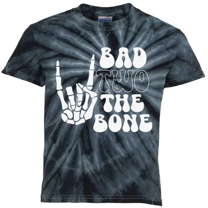 Bad Two The Bone Birthday 2nd 2 Years Old Birthday Gift Kids Tie-Dye T-Shirt