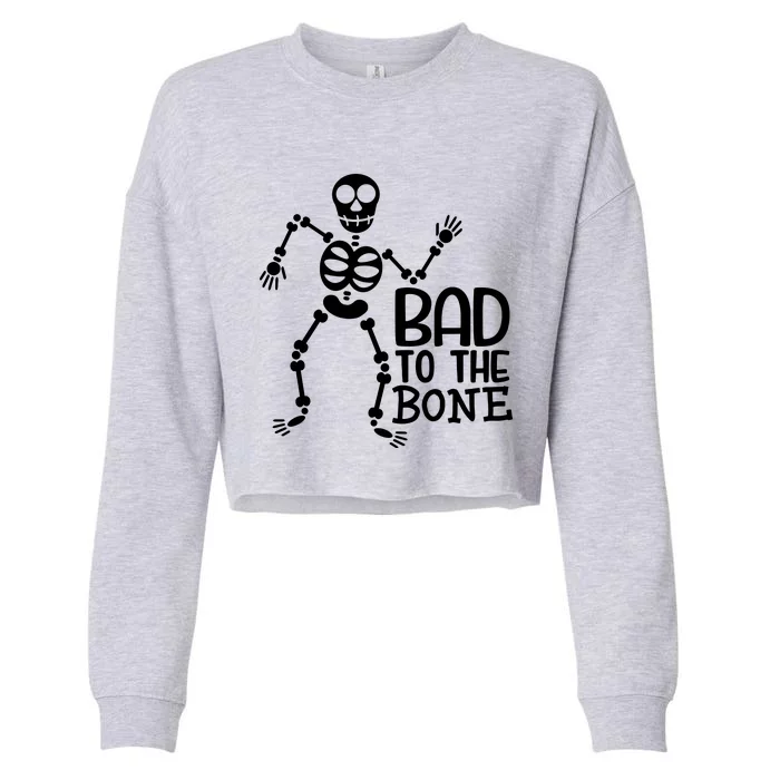 Bad To The Bone Cropped Pullover Crew