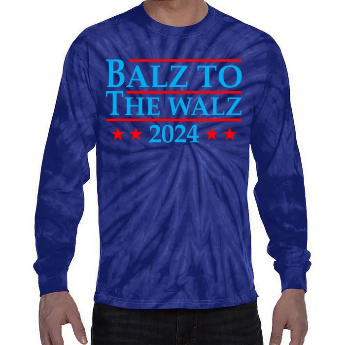 Balz To The Walz 2024 Kamala Harris Tim Waltz Election Tie-Dye Long Sleeve Shirt