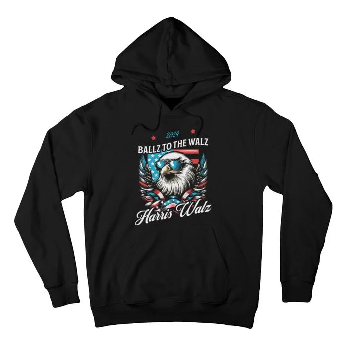 Ballz To The Walz Harris Walz 2024 Sunglasses Eagle Election Hoodie