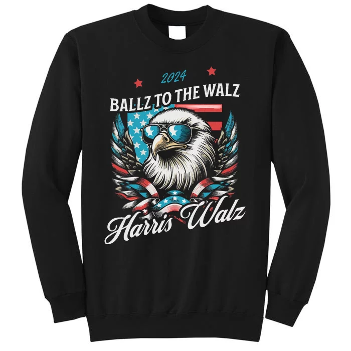 Ballz To The Walz Harris Walz 2024 Sunglasses Eagle Election Sweatshirt