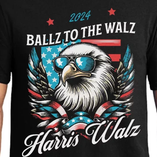 Ballz To The Walz Harris Walz 2024 Sunglasses Eagle Election Pajama Set