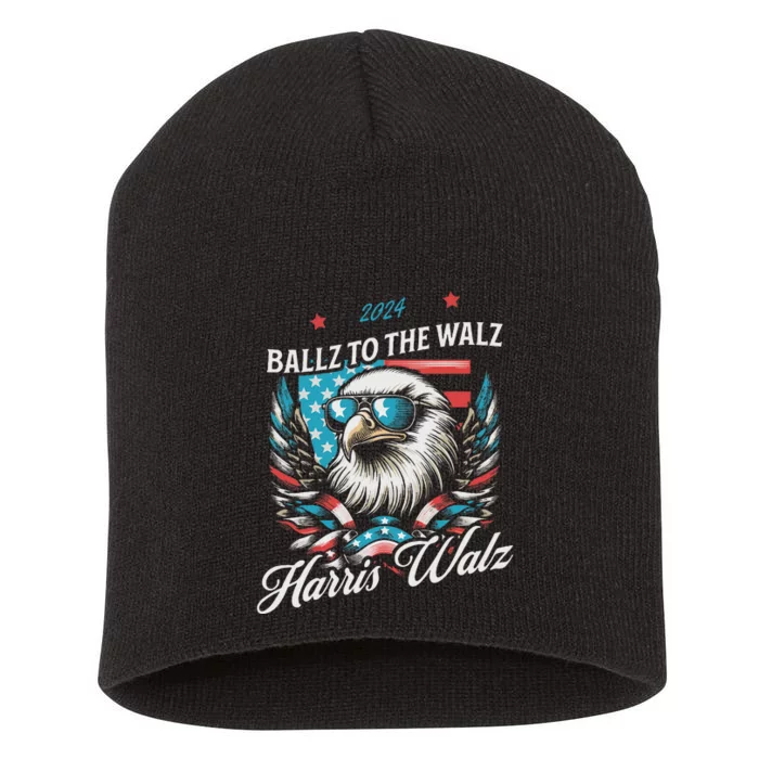 Ballz To The Walz Harris Walz 2024 Sunglasses Eagle Election Short Acrylic Beanie