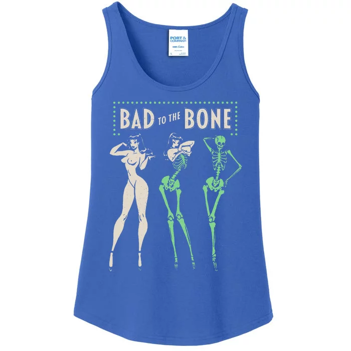 Bad To The Bone Girl Skeleton Ladies Essential Tank