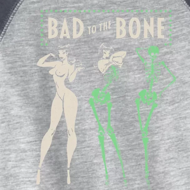 Bad To The Bone Girl Skeleton Toddler Fine Jersey T-Shirt