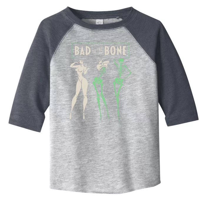 Bad To The Bone Girl Skeleton Toddler Fine Jersey T-Shirt