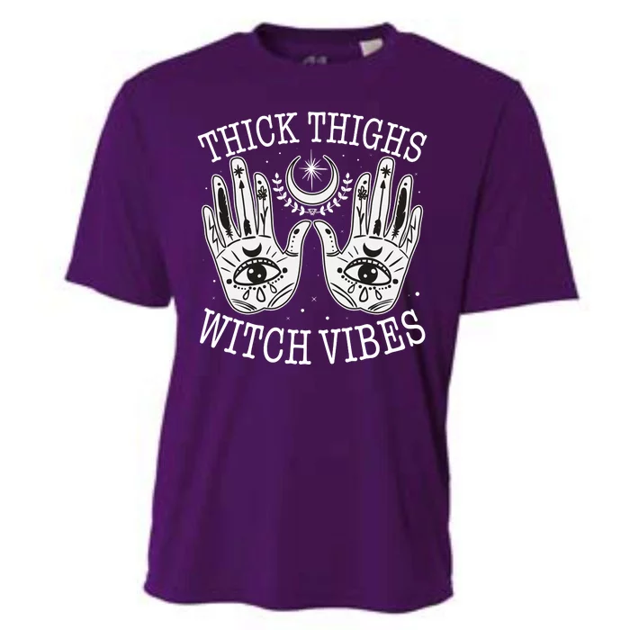 Boho Thick Thighs Witch Vibes Cooling Performance Crew T-Shirt