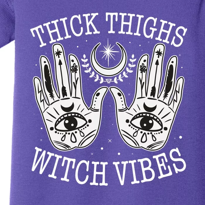 Boho Thick Thighs Witch Vibes Baby Bodysuit