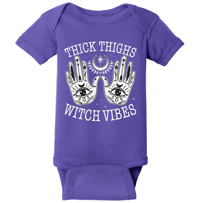 Boho Thick Thighs Witch Vibes Baby Bodysuit