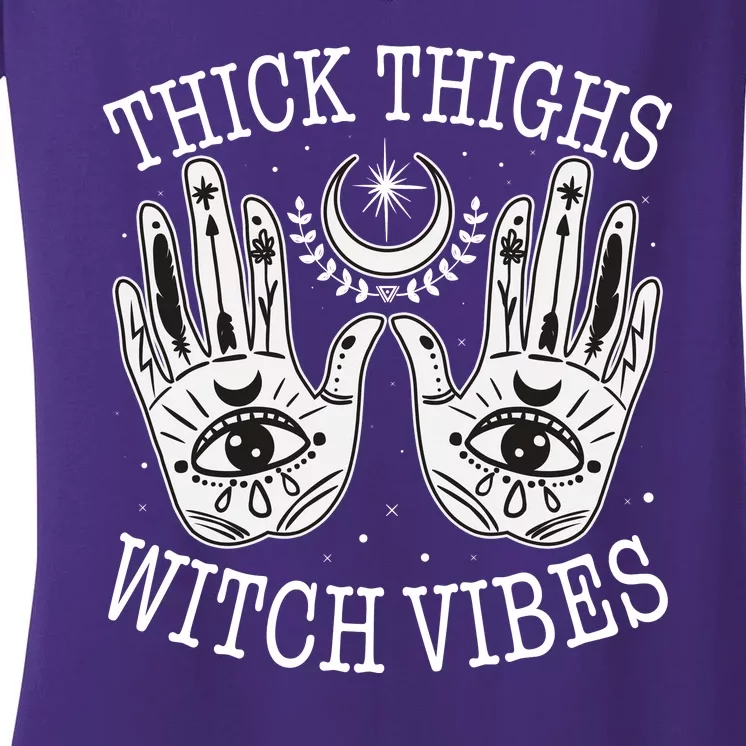 Boho Thick Thighs Witch Vibes Women's V-Neck T-Shirt