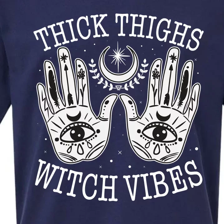 Boho Thick Thighs Witch Vibes Sueded Cloud Jersey T-Shirt