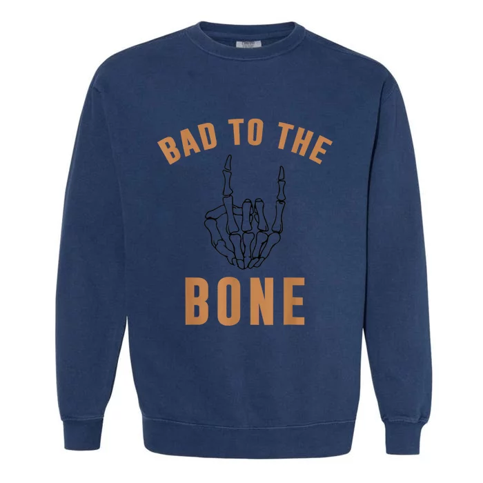 Bad To The Bone Skeleton Hands Halloween Costume For Kid Garment-Dyed Sweatshirt