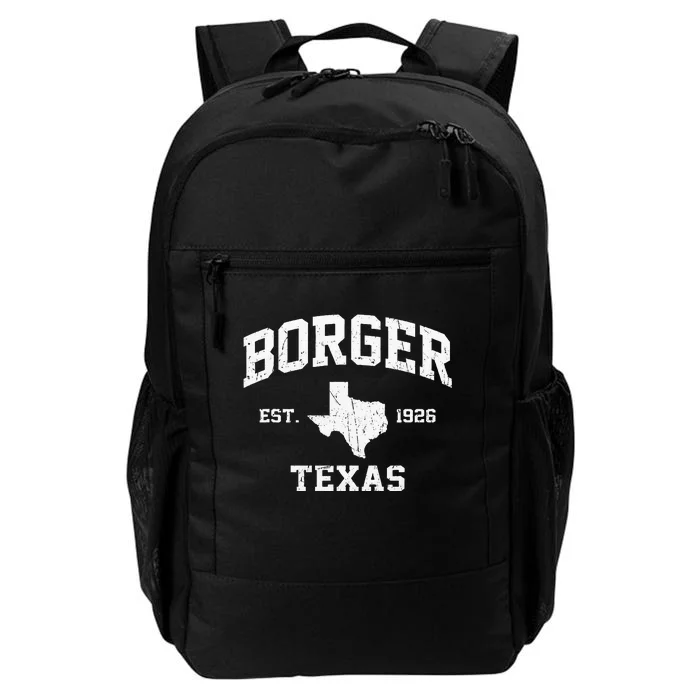 Borger Texas TX Vintage State Athletic Style Daily Commute Backpack