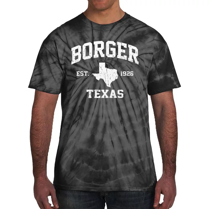 Borger Texas TX Vintage State Athletic Style Tie-Dye T-Shirt