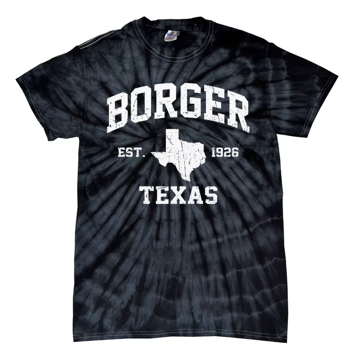 Borger Texas TX Vintage State Athletic Style Tie-Dye T-Shirt