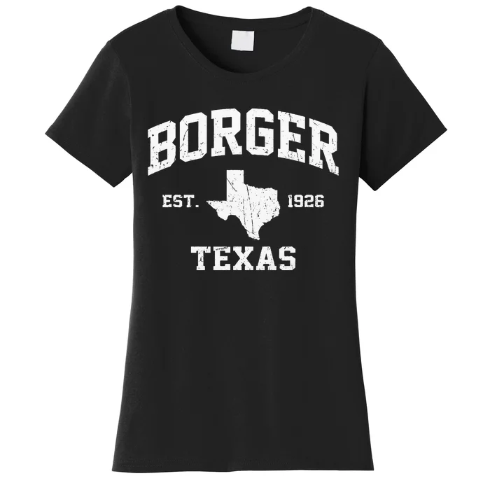 Borger Texas TX Vintage State Athletic Style Women's T-Shirt