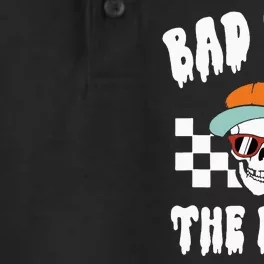 Bad Two The Bone Funny 2nd Birthday Halloween Skeleton Boy Dry Zone Grid Performance Polo